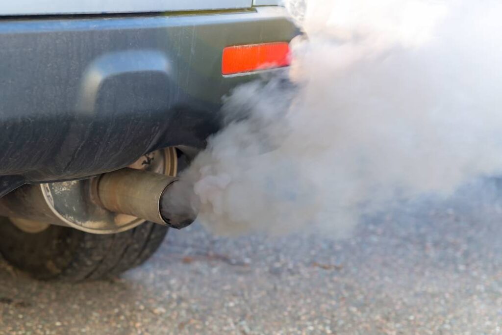 exhaust fumes from car