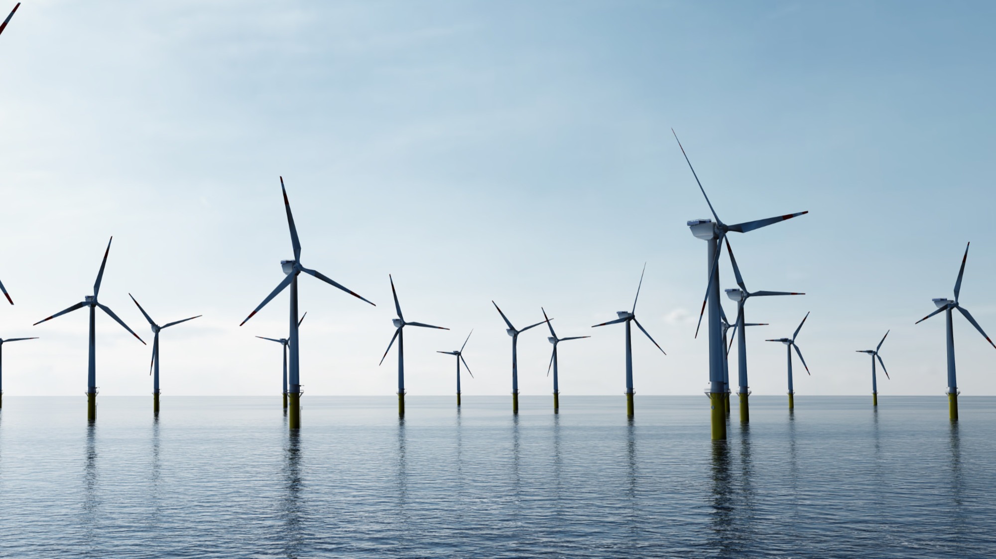 offshore wind turbines on ocean